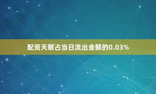 配资天眼占当日流出金额的0.03%
